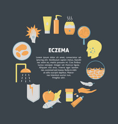 Eczema treatment round concept banner in line Vector Image