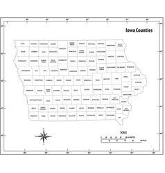 Iowa ia state border usa map outline Royalty Free Vector