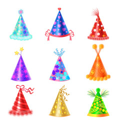 Festive caps collection for celebration on white Vector Image