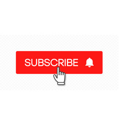 Gold subscribe button with cursor in golden flat Vector Image