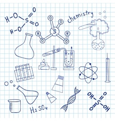 Seamless sketch of science doddle elements Vector Image