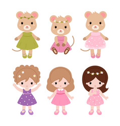 Cartoon mouse in dress Royalty Free Vector Image