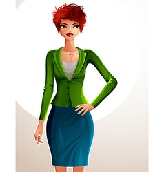 Beautiful coquette business lady full body Vector Image