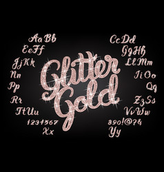 Glitter gold sparkles lips Royalty Free Vector Image