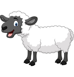 Cartoon funny sheep posing isolated Royalty Free Vector