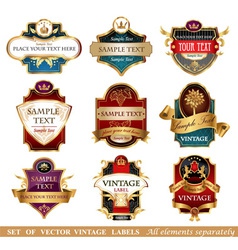 Black and gold labels Royalty Free Vector Image