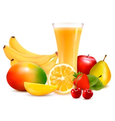 Fresh color fruit and juice Royalty Free Vector Image