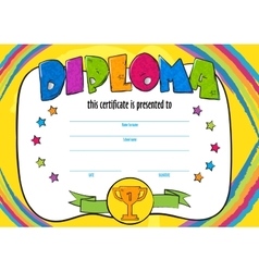 Kids diploma certificate Royalty Free Vector Image