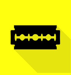 Razor blade sign black dotted icon on Royalty Free Vector