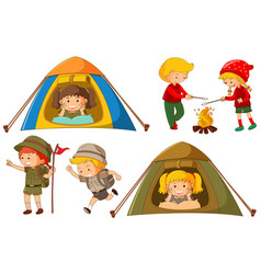 Children doing different routine activities Vector Image