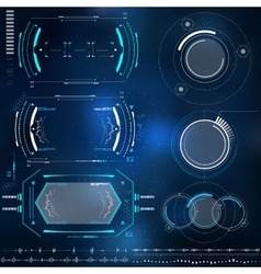 Hud futuristic user screen basic elements set Vector Image