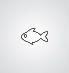 fish outline symbol dark on white background logo vector