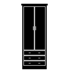 Cupboard wardrobe flat icon Royalty Free Vector Image