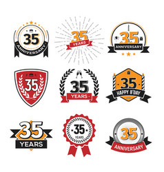 Thirty five anniversary minimalistic logo Vector Image