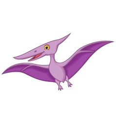 Cartoon funny pterodactyl flying Royalty Free Vector Image