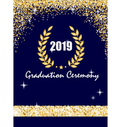 Golden graduation cap horizontal banner gold Vector Image
