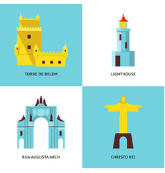 Attraction Travel Flat Icon Royalty Free Vector Image