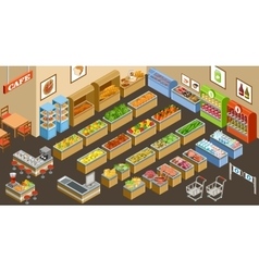 Isometric supermarket Royalty Free Vector Image