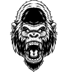 The fierce gorilla shouts Royalty Free Vector Image