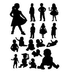 Children silhouettes Royalty Free Vector Image