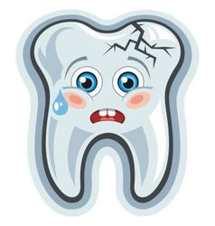 Smiling cartoon tooth Royalty Free Vector Image