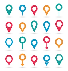 Black map pointer icons set Royalty Free Vector Image