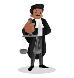 Judge man court worker in judicial robe holding Vector Image