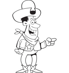 Cartoon cowboy with a lasso Royalty Free Vector Image