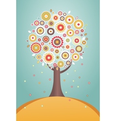 Abstract tree with flowers Royalty Free Vector Image