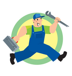 Worker with wrench cartoon Royalty Free Vector Image