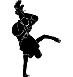 Collection silhouettes breakdancer on a white back Collection silhouettes breakdancer on a white back