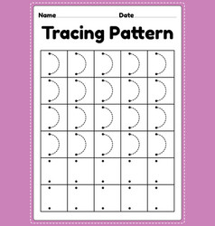 Tracing Pattern Curve Lines Worksheet Royalty Free Vector