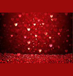 Red background with hearts Royalty Free Vector Image