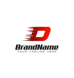 Motion speed line letter d logo design template Vector Image
