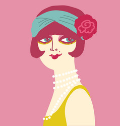 Vintage flapper girl in 1920s style fashion dress Vector Image