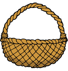 Empty Wicker Basket Nest Royalty Free Vector Image