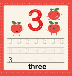 Number one card for kids learn to count and write Vector Image