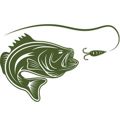 Largemouth bass and lure design template Vector Image