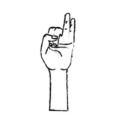 Hand with pinky and ring finger up symbol Vector Image