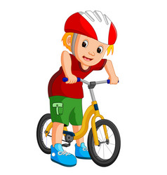 Little boy driving bicycle Royalty Free Vector Image