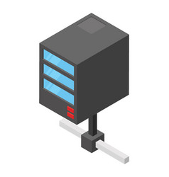 Interior server room isometric view Royalty Free Vector