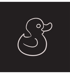 Bath duck sketch icon Royalty Free Vector Image