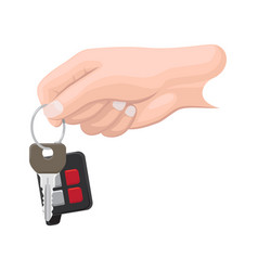 Hand Holding the Car Key Icon Royalty Free Vector Image