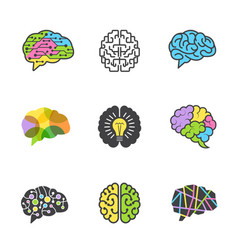 Science concept hands holding human brain mind Vector Image