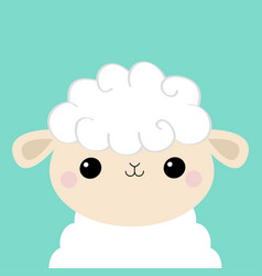 Sheep lamb face head round icon cloud shape cute Vector Image