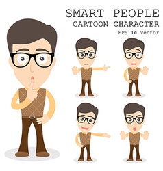 Smart people cartoon character eps 10 Royalty Free Vector