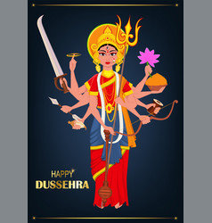 Happy dussehra maa durga on white background Vector Image