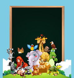 Border template design with cute animals Vector Image