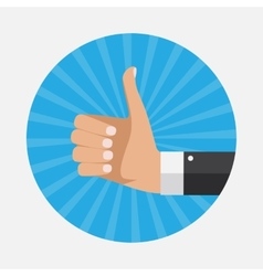 Flat design thumbs up background Royalty Free Vector Image