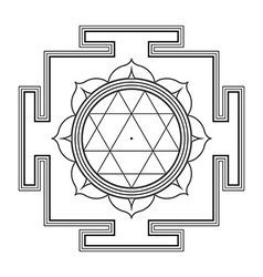 Monocrome outline Durga yantra Royalty Free Vector Image